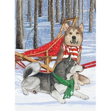 PIPSQUEAK PRODUCTIONS Pipsqueak Productions C996 Holiday Boxed Cards- Alaskan Malamute C996